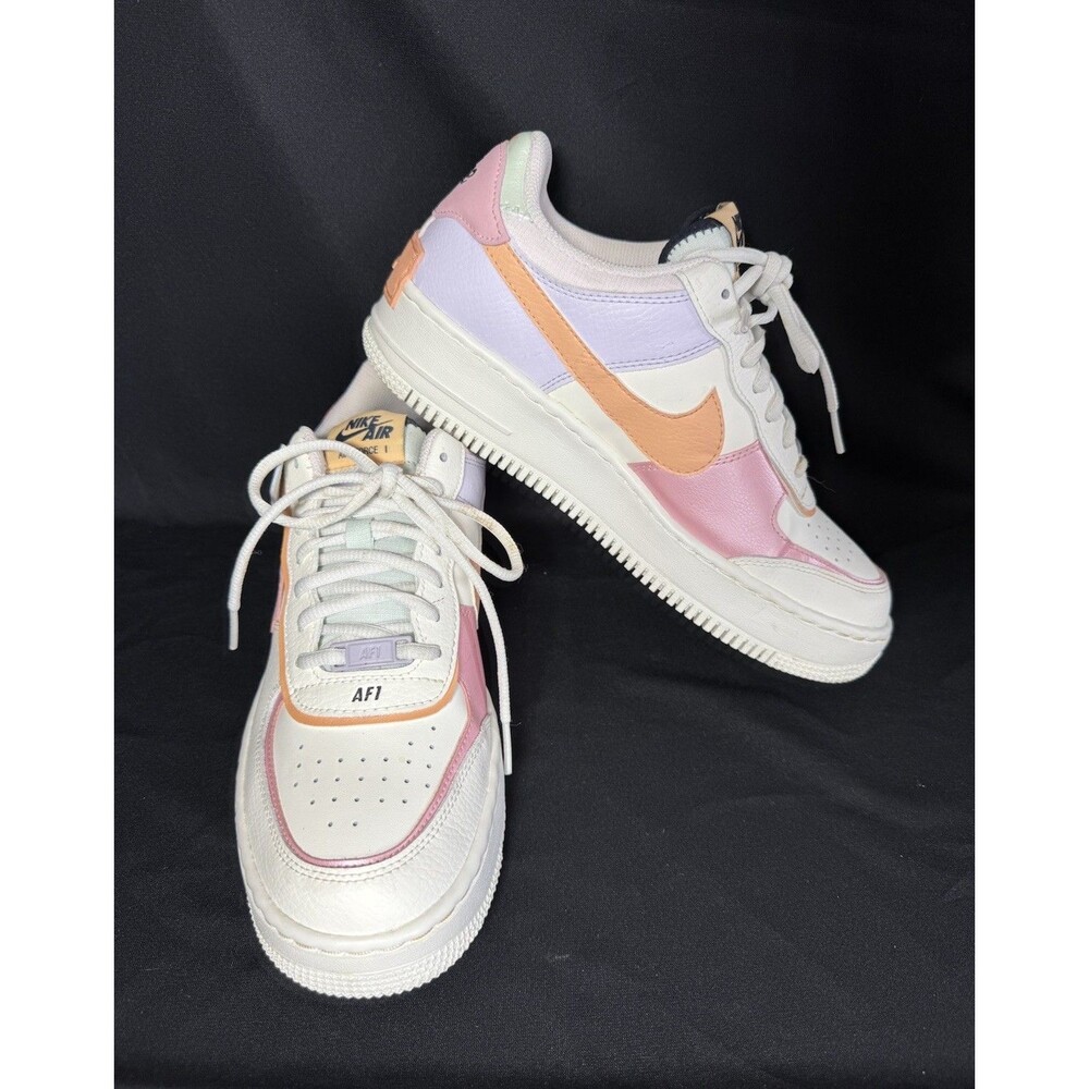 NIKE AIR FORCE 1 AF1 SHADOW SAIL-PINK GLAZE-ORANGE CHALK SZ 10 C10919-111